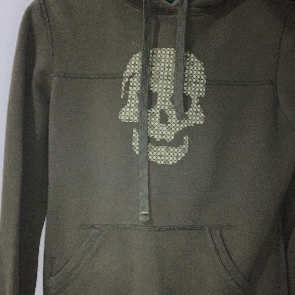 TNA Olive Skull Graphic Hoodie vintage tna